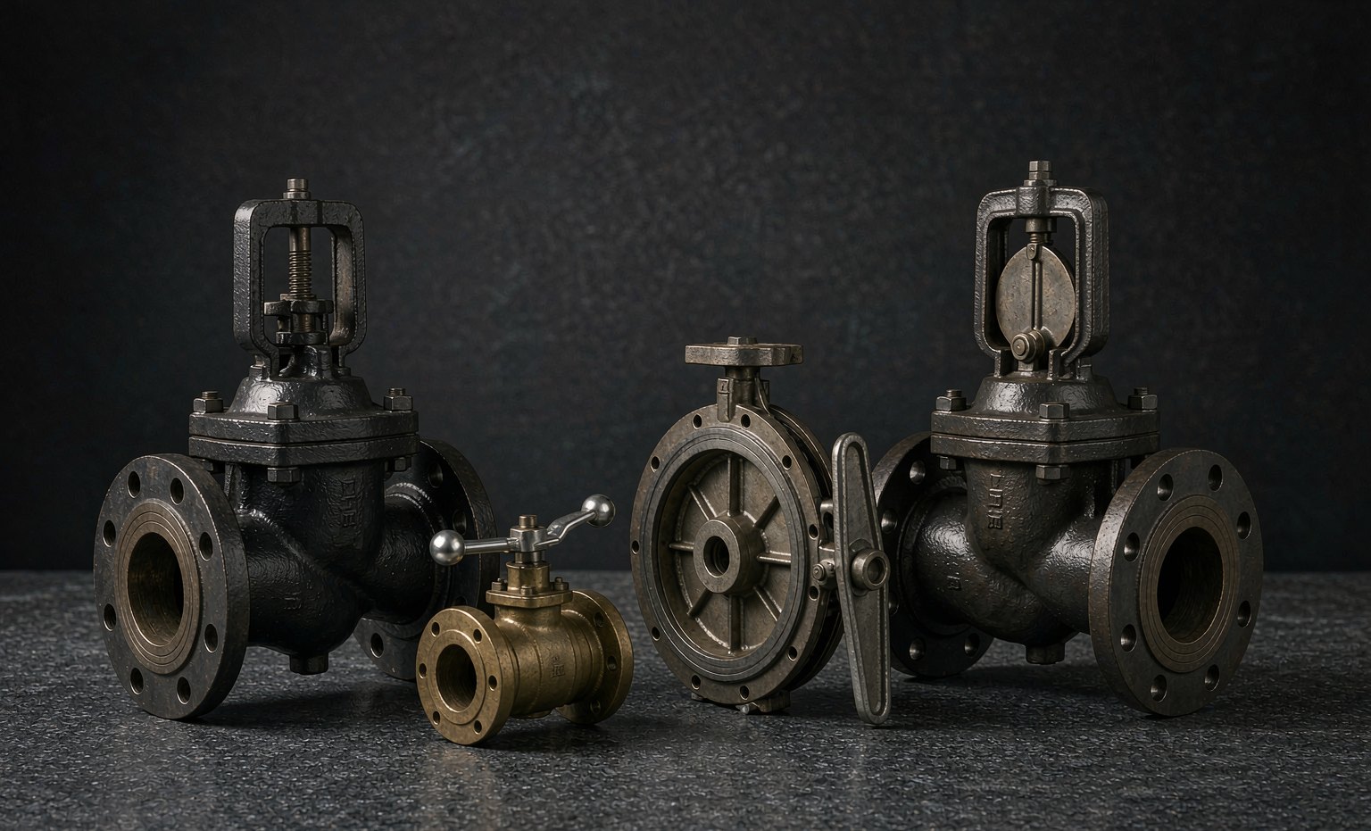 Cast steel valves prepared for dimensional and pressure testing