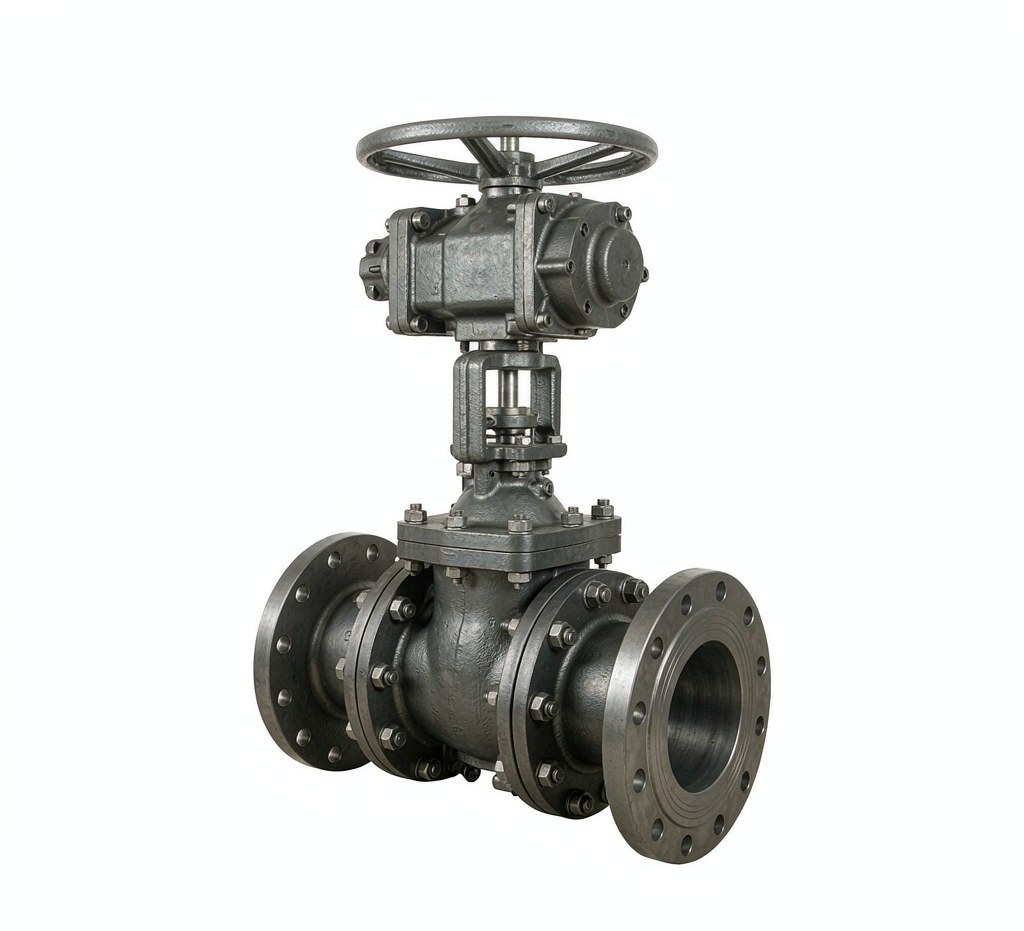 Gear-operated gate valve